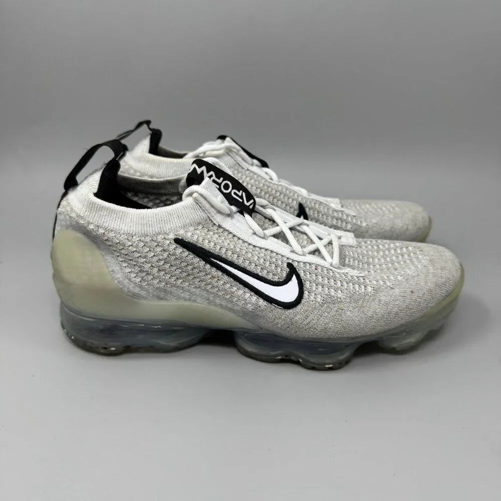 Nike Womens Air VaporMax Flyknit DB1550-100 White Gray Shoes Size 5Y Womens 6.5